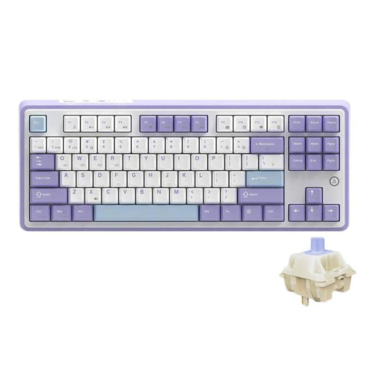 Ajazz AK870 Wireless Bluetooth Tri-mode Mechanical Keyboard RGB DIY Custom Hot Swap Gaming Keyboard, Style: Gift Axis Purple - Wireless Keyboard by Ajazz | Online Shopping UK | buy2fix