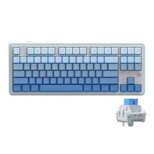 Ajazz AK870 Wireless Bluetooth Tri-mode Mechanical Keyboard RGB DIY Custom Hot Swap Gaming Keyboard, Style: Flying Fish Axis Gradient Blue
