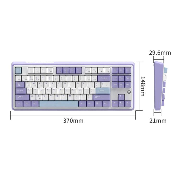 Ajazz AK870 Wireless Bluetooth Tri-mode Mechanical Keyboard RGB DIY Custom Hot Swap Gaming Keyboard, Style: Flying Fish Axis Purple - Wireless Keyboard by Ajazz | Online Shopping UK | buy2fix