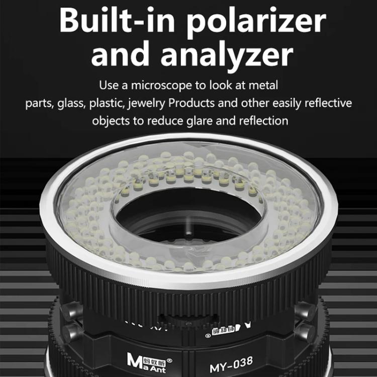 MaAnt MY-038 Cell Phone Repair Microscope Ring Polarized LED Light Source Lamps 96 Beads Anti-Glare Fill Lights - Microscope Magnifier Series by MaAnt | Online Shopping UK | buy2fix