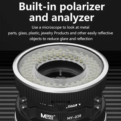 MaAnt MY-038 Cell Phone Repair Microscope Ring Polarized LED Light Source Lamps 96 Beads Anti-Glare Fill Lights - Microscope Magnifier Series by MaAnt | Online Shopping UK | buy2fix