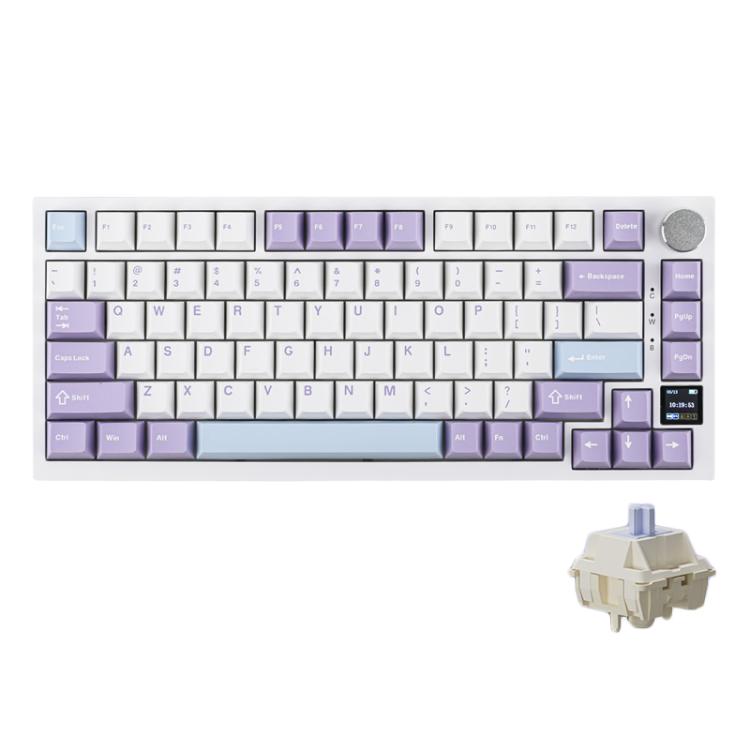 Ajazz AK820 Pro Wireless Bluetooth Tri- mode Custom Hot Swap Gasket Mechanical Gaming Keyboard With TFT Screen, Color: Gift Axis Purple - Wireless Keyboard by Ajazz | Online Shopping UK | buy2fix