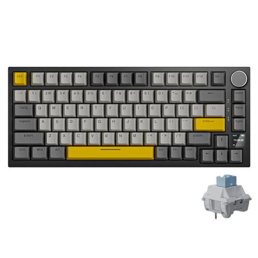 Ajazz AK820 Pro Wireless Bluetooth Tri- mode Custom Hot Swap Gasket Mechanical Gaming Keyboard With TFT Screen, Color: Flying Fish Spindle Black - Wireless Keyboard by Ajazz | Online Shopping UK | buy2fix