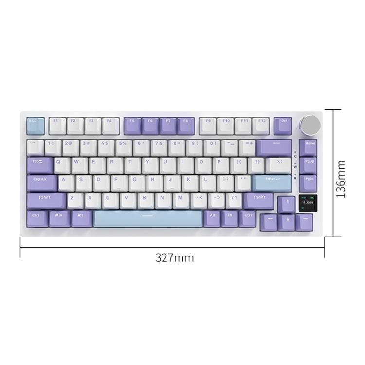 Ajazz AK820 Pro Wireless Bluetooth Tri- mode Custom Hot Swap Gasket Mechanical Gaming Keyboard With TFT Screen, Color: Flying Fish Spindle Purple - Wireless Keyboard by Ajazz | Online Shopping UK | buy2fix