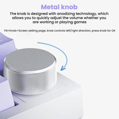 Ajazz AK820 Pro Wireless Bluetooth Tri- mode Custom Hot Swap Gasket Mechanical Gaming Keyboard With TFT Screen, Color: Flying Fish Spindle Purple - Wireless Keyboard by Ajazz | Online Shopping UK | buy2fix