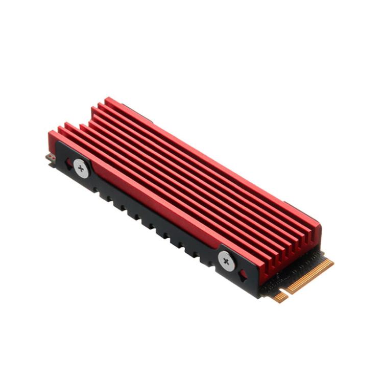 FinalCool M.2 2280 NVME SSD Radiator Aluminum Heat Sink for Desktop PC PS5(Red) - Hard Drive Bags & Cases by FinalCool | Online Shopping UK | buy2fix