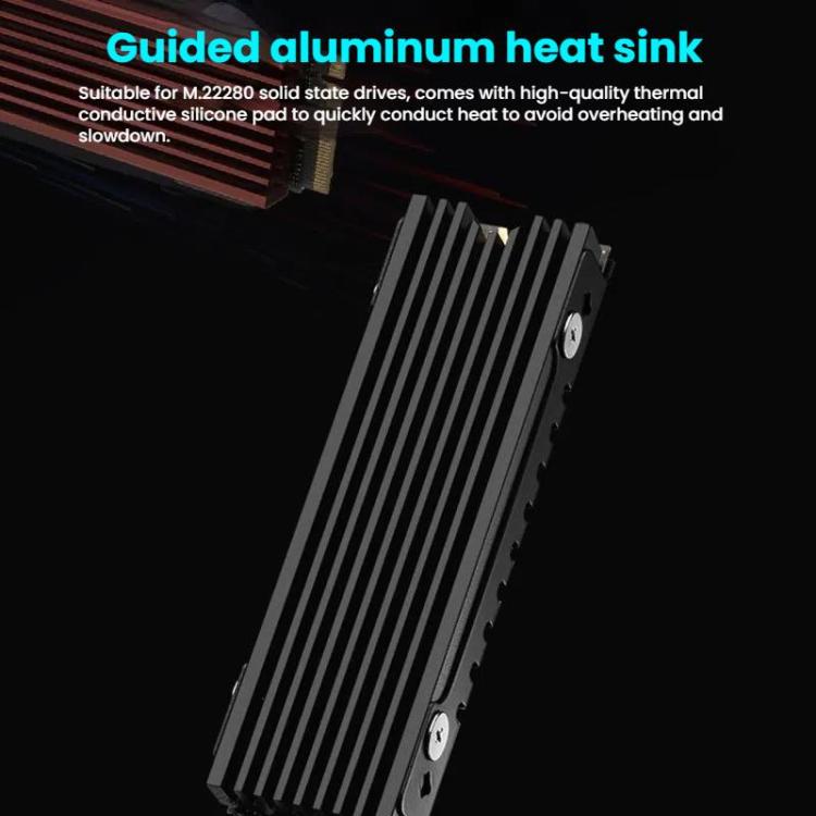 FinalCool M.2 2280 NVME SSD Radiator Aluminum Heat Sink for Desktop PC PS5(Silver) - Hard Drive Bags & Cases by FinalCool | Online Shopping UK | buy2fix