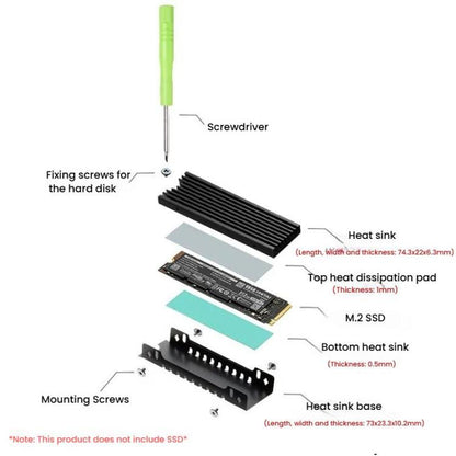 FinalCool M.2 2280 NVME SSD Radiator Aluminum Heat Sink for Desktop PC PS5(Silver) - Hard Drive Bags & Cases by FinalCool | Online Shopping UK | buy2fix