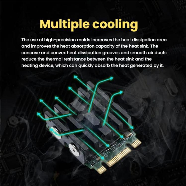 FinalCool  M.2 2230 SSD Heat Sink Aluminum Solid Disk Drive Radiator(Black) - Hard Drive Bags & Cases by FinalCool | Online Shopping UK | buy2fix