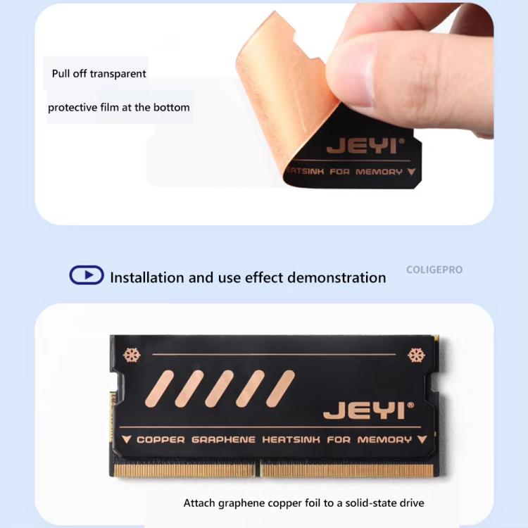 2pcs /Pack JEYI Pure Copper Graphene Laptop Memory Heatsink Radiator for DDR5 DDR4 DDR3(NB-CG) - Cooling Pads by JEYI | Online Shopping UK | buy2fix