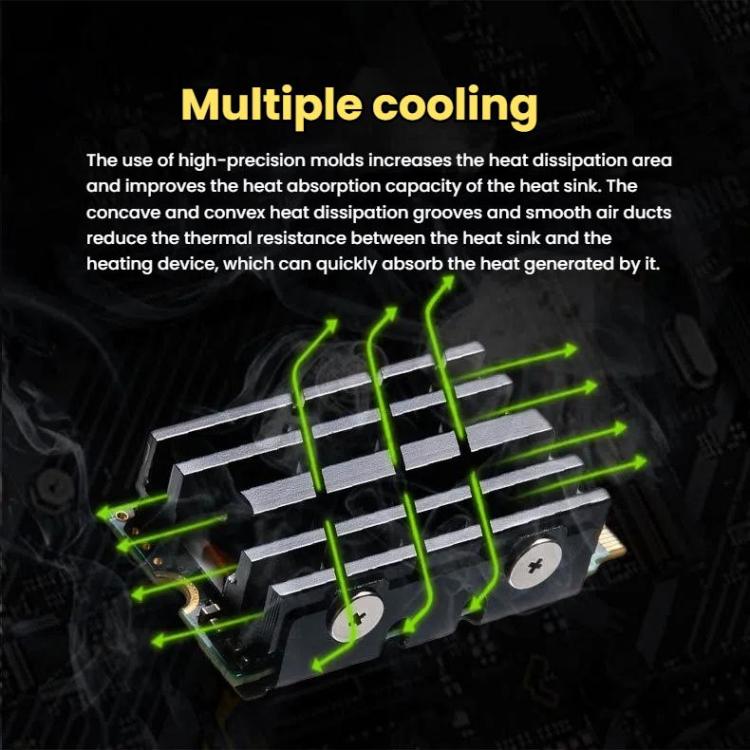 FinalCool  M.2 2242 SSD Solid State Drive Heat Sink Aluminum Radiator(Black) - Hard Drive Bags & Cases by FinalCool | Online Shopping UK | buy2fix