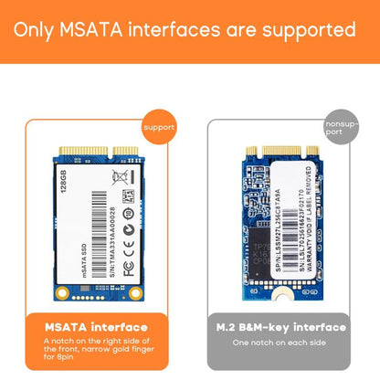 JEYI mSATA to USB 3.1 Type-C 6Gbps SSD Enclosure Adapter Case Aluminum External SSD Case - HDD Enclosure by JEYI | Online Shopping UK | buy2fix