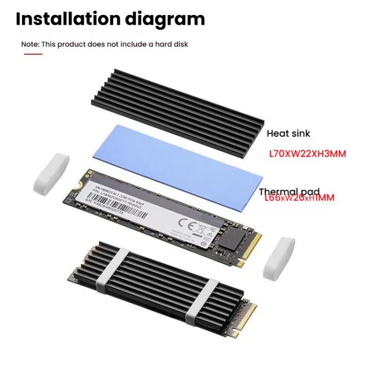 FinalCool M.2 2280 NVMe SSD Heat Sink Solid State Drive Radiator(Gold) - Hard Drive Bags & Cases by FinalCool | Online Shopping UK | buy2fix