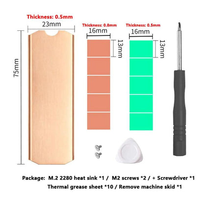 FinalCool M.2 2280 Pure Copper SSD Heat Sink for Game Consoles / Laptops / Mini Hosts - Hard Drive Bags & Cases by FinalCool | Online Shopping UK | buy2fix