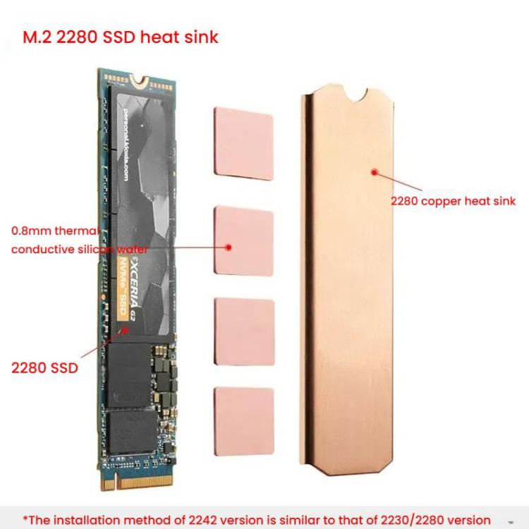 FinalCool M.2 2242 Pure Copper SSD Heat Sink for Game Consoles / Laptops / Mini Hosts - Hard Drive Bags & Cases by FinalCool | Online Shopping UK | buy2fix