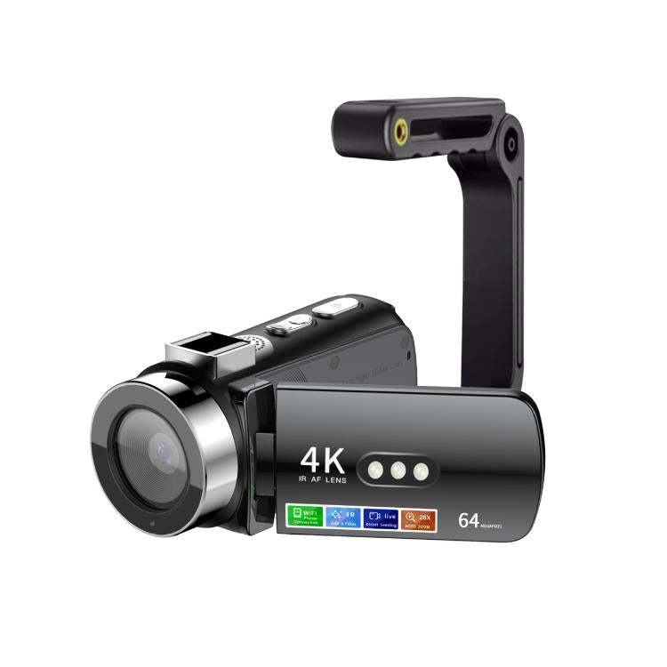 WiFi HD 4K Lightless Colorful Night Vision Digital Video Camera, Color: Black + Bracket - Video Cameras by buy2fix | Online Shopping UK | buy2fix