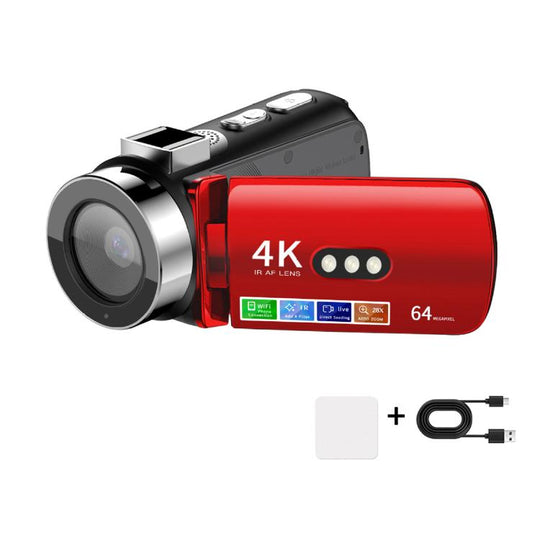 WiFi HD 4K Lightless Colorful Night Vision Digital Video Camera, Color: Red