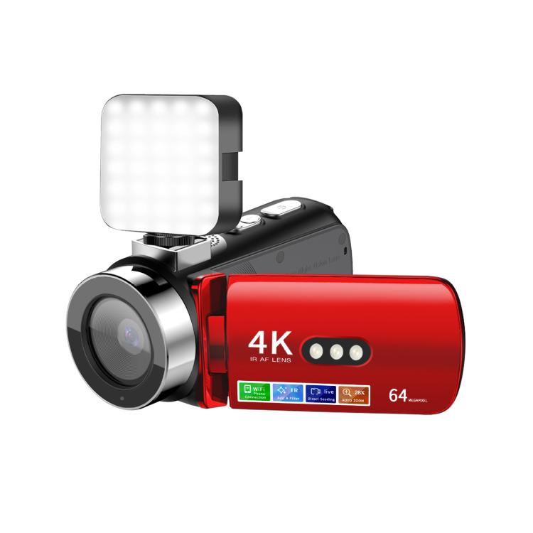 WiFi HD 4K Lightless Colorful Night Vision Digital Video Camera, Color: Red + Fill Light - Video Cameras by buy2fix | Online Shopping UK | buy2fix