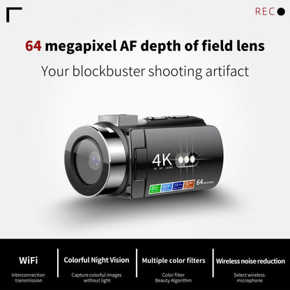 WiFi HD 4K Lightless Colorful Night Vision Digital Video Camera, Color: Red - Video Cameras by buy2fix | Online Shopping UK | buy2fix