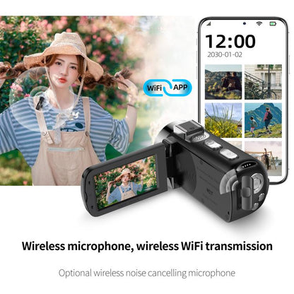 WiFi HD 4K Lightless Colorful Night Vision Digital Video Camera, Color: Black + Fill Light - Video Cameras by buy2fix | Online Shopping UK | buy2fix