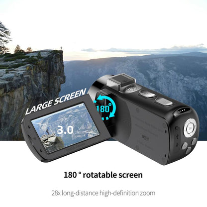 WiFi HD 4K Lightless Colorful Night Vision Digital Video Camera, Color: Black + Fill Light - Video Cameras by buy2fix | Online Shopping UK | buy2fix