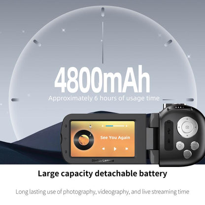 WiFi HD 4K Lightless Colorful Night Vision Digital Video Camera, Color: Black + Lens Hood - Video Cameras by buy2fix | Online Shopping UK | buy2fix