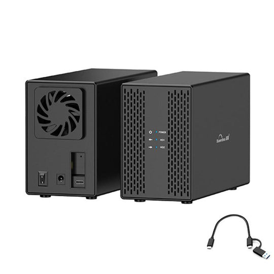Blueendless DB3502F USB3.0/Type-C Non-array 2.5/3.5-inch Dual-Bay Mobile Hard Disk Box(EU Plug)