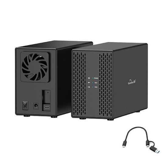 Blueendless DB3502F USB3.0/Type-C Non-array 2.5/3.5-inch Dual-Bay Mobile Hard Disk Box(UK Plug) - HDD Enclosure by Blueendless | Online Shopping UK | buy2fix
