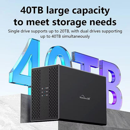 Blueendless DB3502F USB3.0/Type-C Non-array 2.5/3.5-inch Dual-Bay Mobile Hard Disk Box(AU Plug) - HDD Enclosure by Blueendless | Online Shopping UK | buy2fix