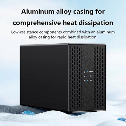 Blueendless DB3502F USB3.0/Type-C Non-array 2.5/3.5-inch Dual-Bay Mobile Hard Disk Box(UK Plug) - HDD Enclosure by Blueendless | Online Shopping UK | buy2fix