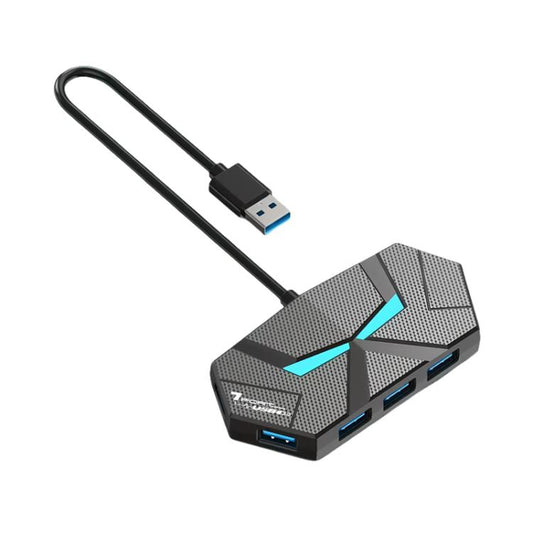 7 In 1 USB 2.0 Hub Splitter Colorful Ambient Light Type-C Docking Station Laptop Multi-Port Adapter, Spec: 0.6m (Black) - USB HUB by buy2fix | Online Shopping UK | buy2fix