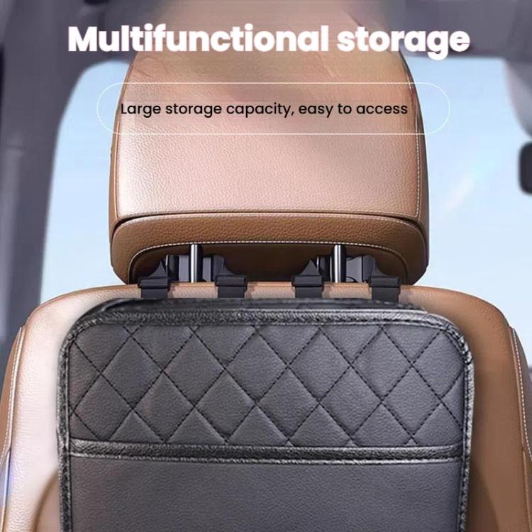 Multifunctional Car Seat Back Storage Bag Car Leather Trash Can Decoration Products(Black) - Stowing Tidying by buy2fix | Online Shopping UK | buy2fix