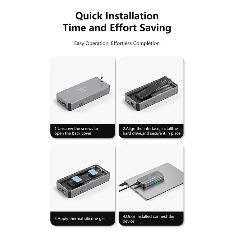 Blueendless M.2 Nvme SSD Box 40Gbps Hard Drive Reader, Spec: USB4 Box - HDD Enclosure by Blueendless | Online Shopping UK | buy2fix