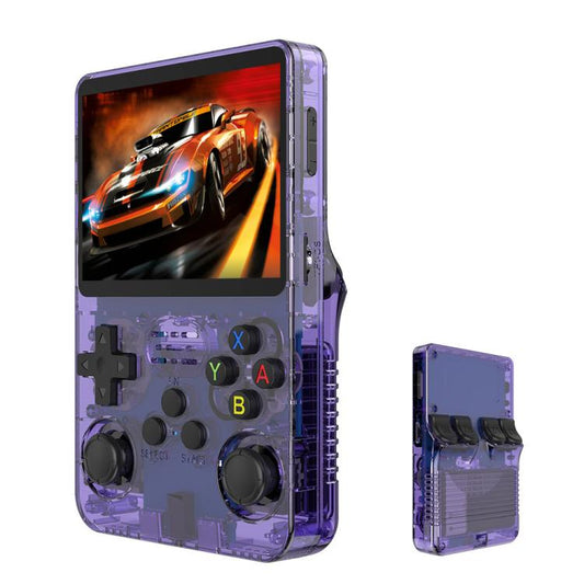 R36S Retro Handheld Game Console Linux System 3.5-Inch Screen Single TF Card Version 64G(Clear Purple) - Pocket Console by buy2fix | Online Shopping UK | buy2fix