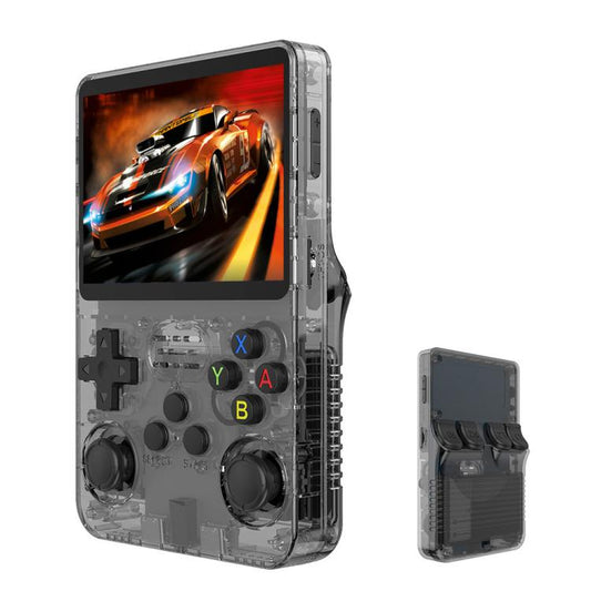 R36S Retro Handheld Game Console Linux System 3.5-Inch Screen Single TF Card Version 128G(Clear Black) - Pocket Console by buy2fix | Online Shopping UK | buy2fix