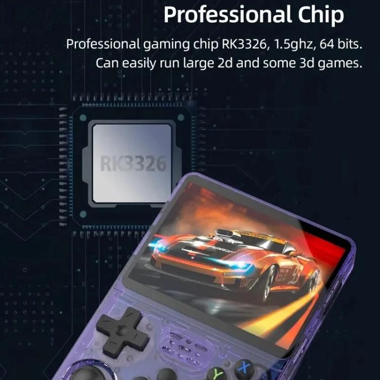 R36S Retro Handheld Game Console Linux System 3.5-Inch Screen Single TF Card Version 64G(Clear Purple) - Pocket Console by buy2fix | Online Shopping UK | buy2fix