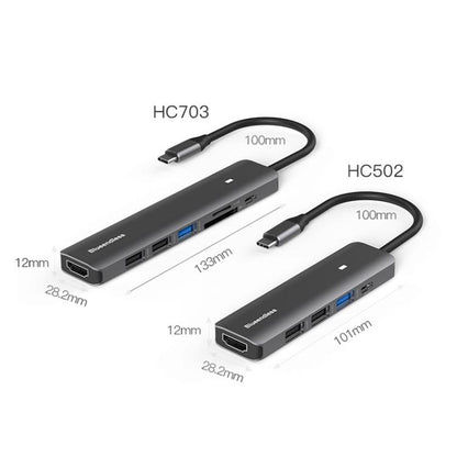 7-in-1 HDMI + PD + USB3.0 + USB2.0 x 2 + SD + TF Blueendless Multifunctional Type-C Docking Station - USB HUB by Blueendless | Online Shopping UK | buy2fix