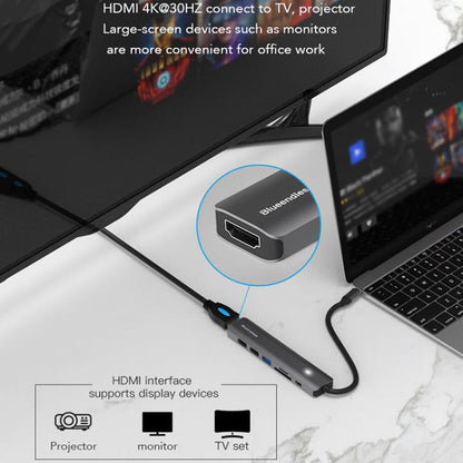 5-in-1 HDMI + PD + USB3.0 + USB2.0 x 2 Blueendless Multifunctional Type-C Docking Station - USB HUB by Blueendless | Online Shopping UK | buy2fix