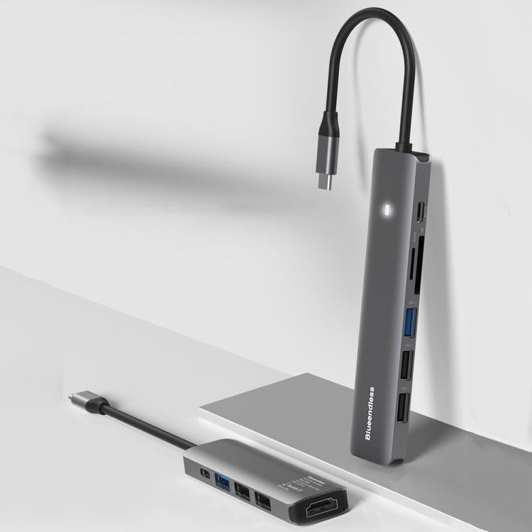 5-in-1 HDMI + PD + USB3.0 + USB2.0 x 2 Blueendless Multifunctional Type-C Docking Station - USB HUB by Blueendless | Online Shopping UK | buy2fix