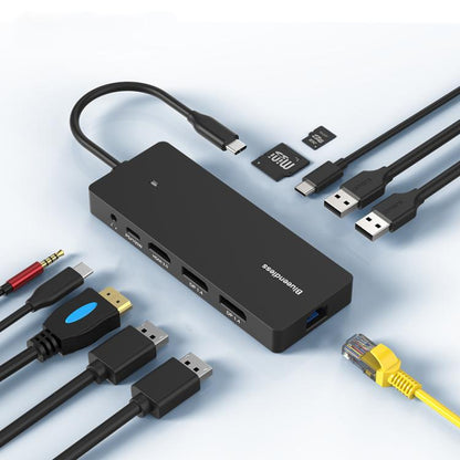 Blueendless Type-C Gigabit Ethernet Port Multi-Screen Different Display HUB, Port: DP x 2 + HDMI - USB HUB by Blueendless | Online Shopping UK | buy2fix