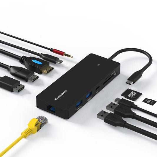 Blueendless Type-C Gigabit Ethernet Port Multi-Screen Different Display HUB, Port: HDMI x 2 + DP - USB HUB by Blueendless | Online Shopping UK | buy2fix