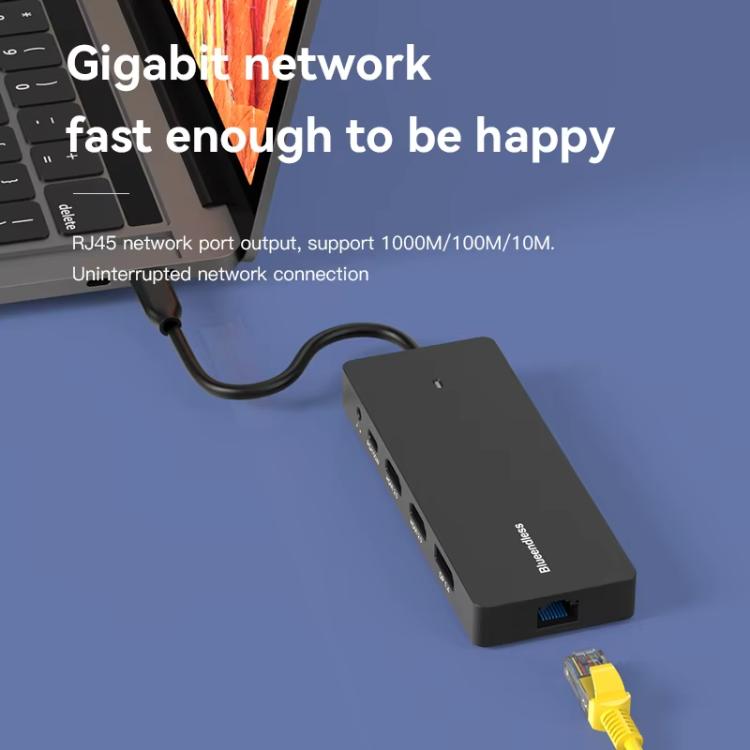Blueendless Type-C Gigabit Ethernet Port Multi-Screen Different Display HUB, Port: DP x 2 + HDMI - USB HUB by Blueendless | Online Shopping UK | buy2fix