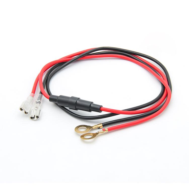 10A 60cm Plug-In Spring O-Type Terminal Power Cable Car Charger Modification Wiring Harness(Red+Black) - DIY Cables by buy2fix | Online Shopping UK | buy2fix