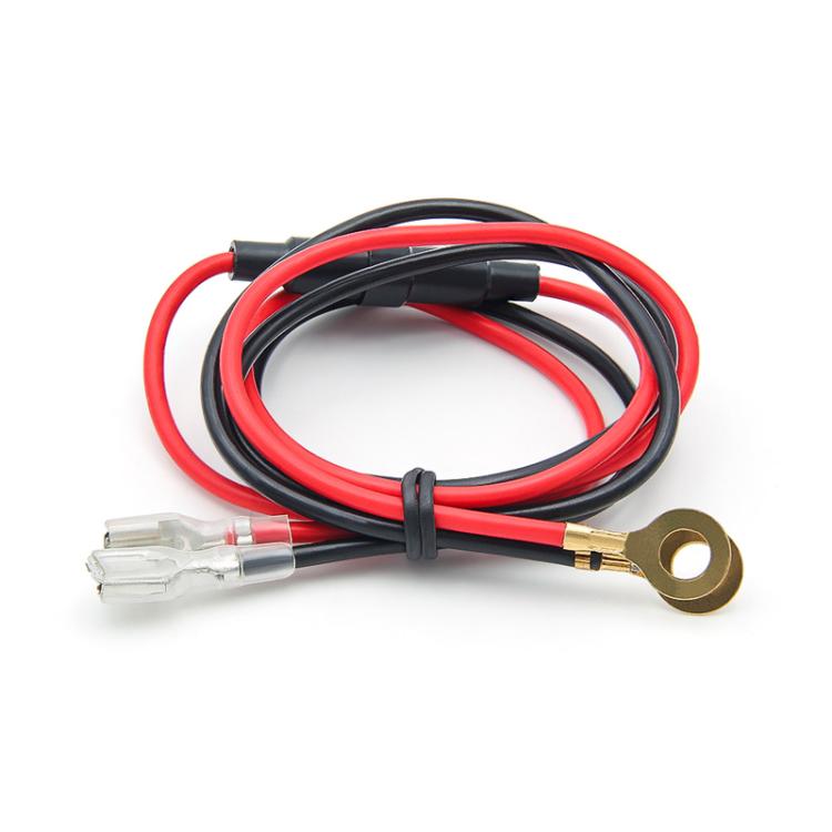 10A 60cm Plug-In Spring O-Type Terminal Power Cable Car Charger Modification Wiring Harness(Red+Black) - DIY Cables by buy2fix | Online Shopping UK | buy2fix