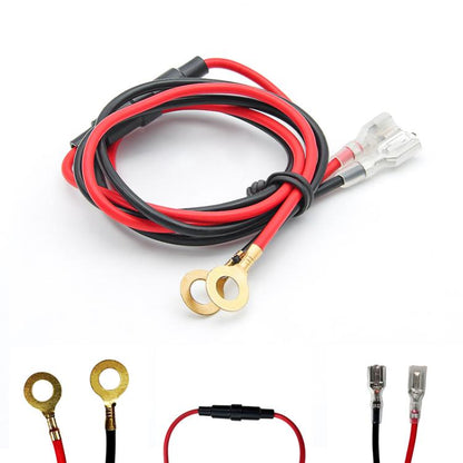 10A 60cm Plug-In Spring O-Type Terminal Power Cable Car Charger Modification Wiring Harness(Red+Black) - DIY Cables by buy2fix | Online Shopping UK | buy2fix