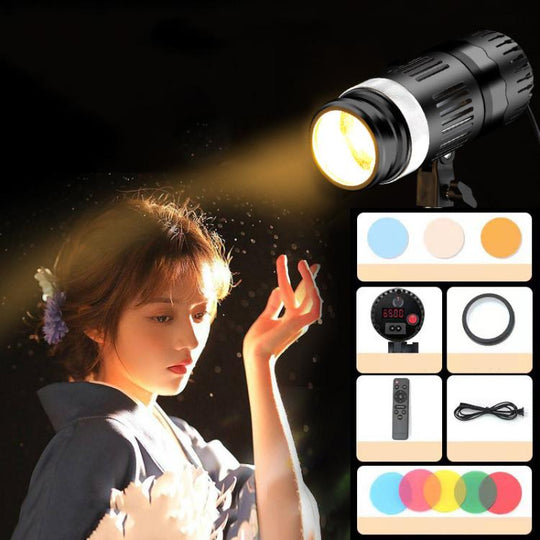 275W 102 LEDs Spotlight Portrait Photography Fill Light Adjustable Focus Triple Color Temperature, CN Plug