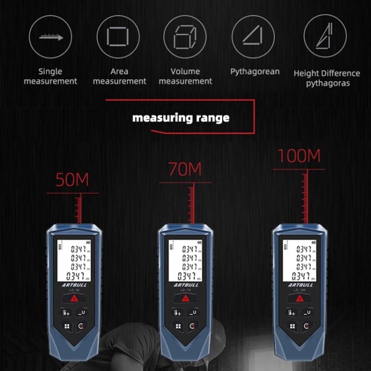 ARTBULL Handheld Infrared Laser Distance Meter Electronic Ruler(100m) - Laser Rangefinder by ARTBULL | Online Shopping UK | buy2fix