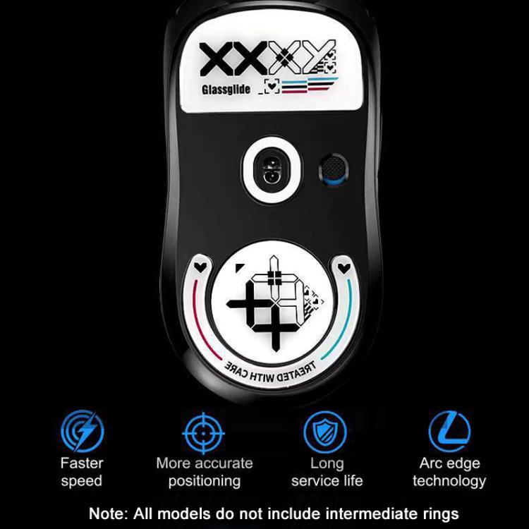 For Logitech GPW Glass Mouse Feet Stickers Anti-Slip Mouse Glide Skates(Printed White) - Silicone / Sticker by buy2fix | Online Shopping UK | buy2fix