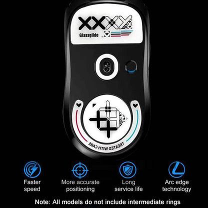 For Logitech GPW Glass Mouse Feet Stickers Anti-Slip Mouse Glide Skates(Printed Black) - Silicone / Sticker by buy2fix | Online Shopping UK | buy2fix