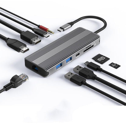 10-in-1 DP+HDMI Dual 8K Blueendless Multifunctional Type-C HD Gigabit Network Docking Station - USB HUB by Blueendless | Online Shopping UK | buy2fix